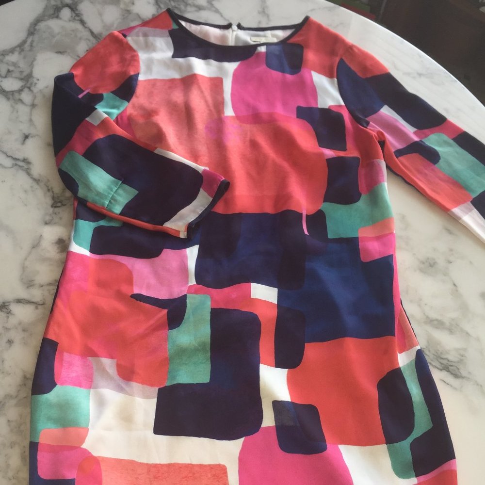 Shoshanna Abstract Crop Sleeve Sheath Dress 10
